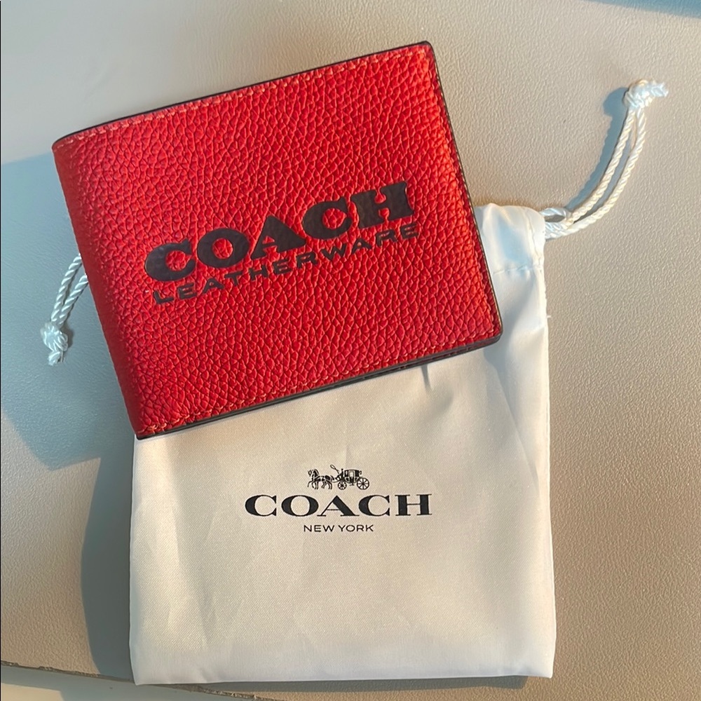 Coach Red Leather Wallet